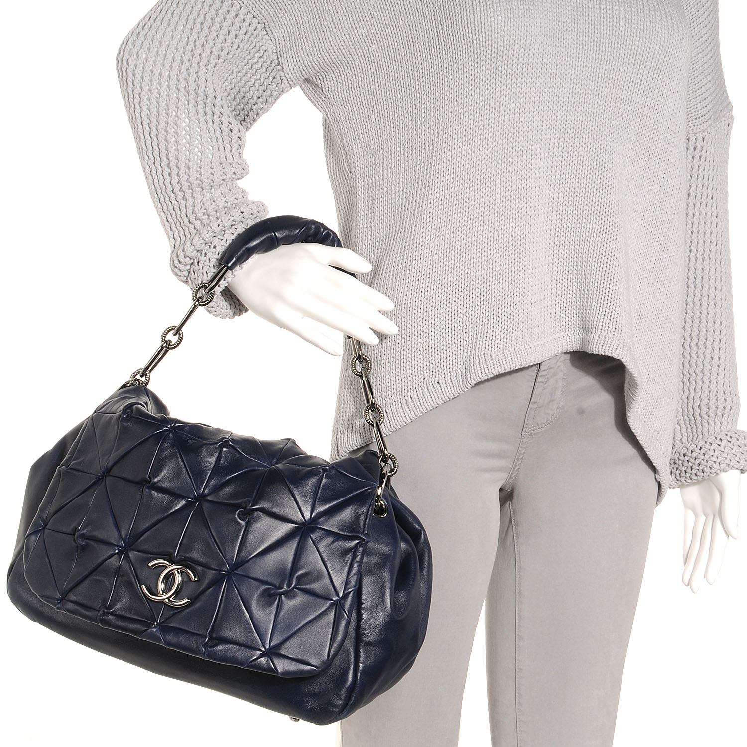 Chanel Lambskin Origami Soft Squares Accordion Flap Navy 2 of 7