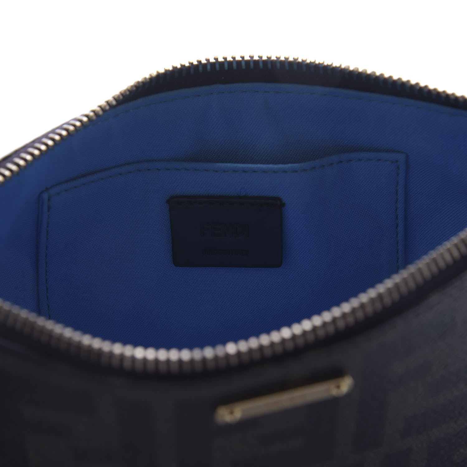 Fendi Zucca Spalmati Vitello Elite Pochette Tobacco Turchese 8 of 10