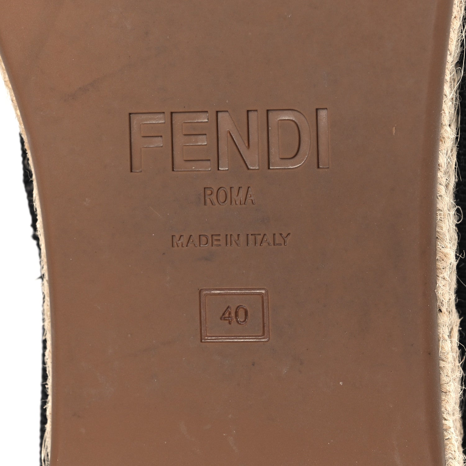 Fendi Canvas FF Embroidered Roma Ankle Wrap Flat Espadrilles 40 Black 7 of 9