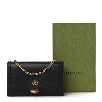 Gucci Textured Dollar Calfskin Mini Diana Chain Bag Black 11 of 11