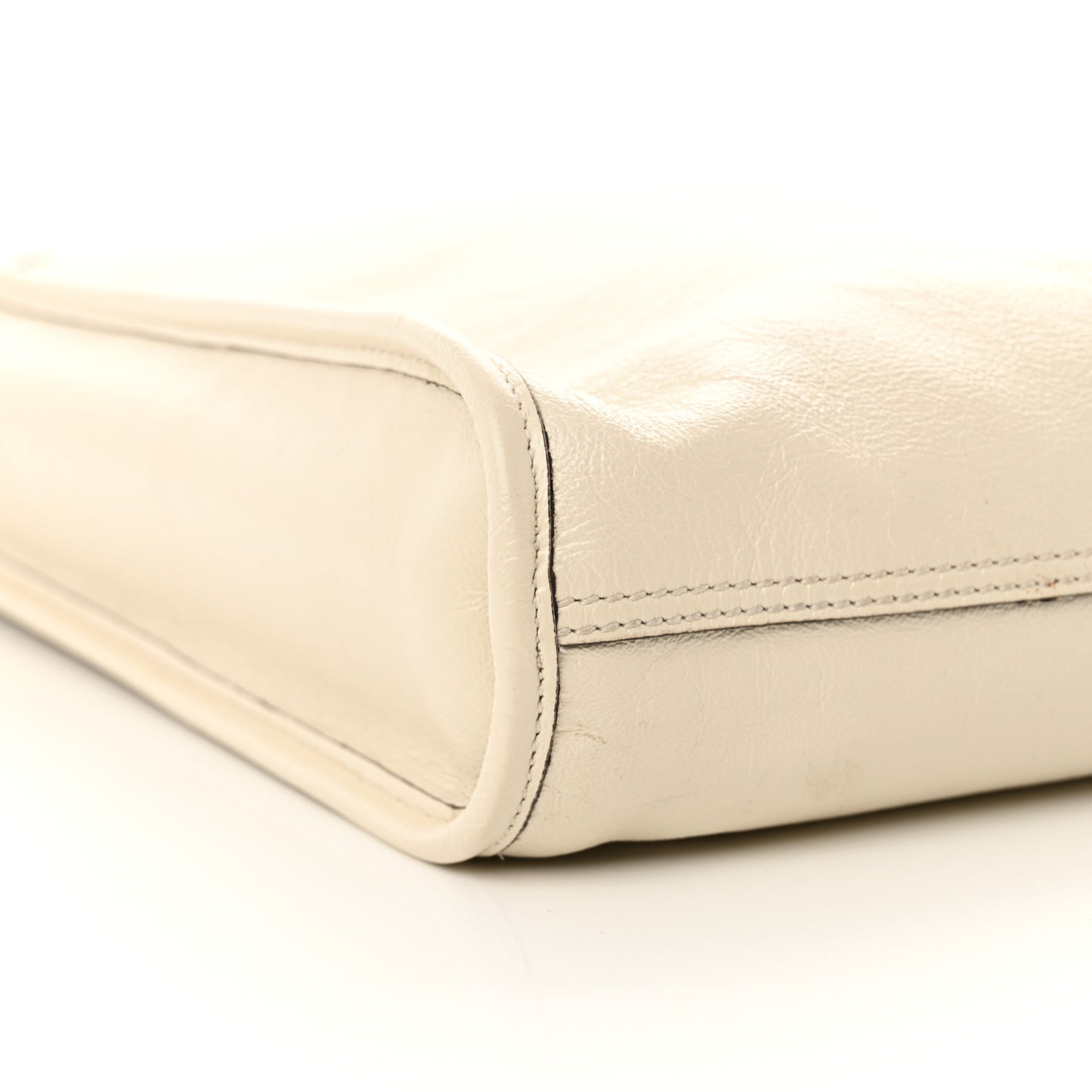 Calfskin Maxi Rajah Chain Tote White