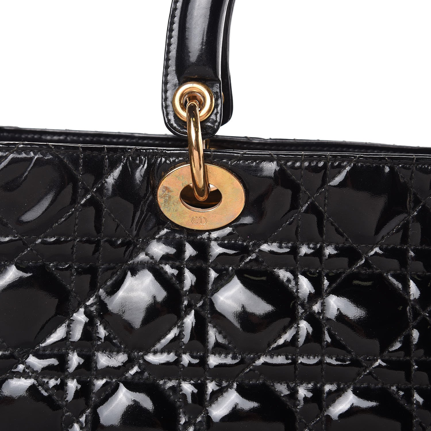 Christian Dior Patent Cannage Large Lady Dior Black 14 of 16