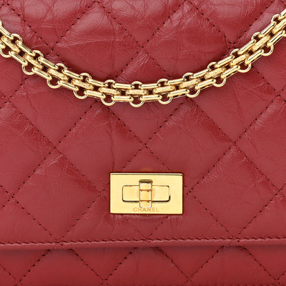 Chanel Aged Calfskin Quilted Reissue Wallet On Chain WOC Red 9 of 14