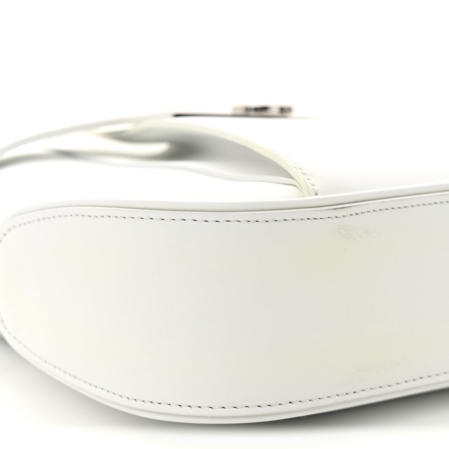Soft Calfskin Large Gancini Arch Hobo Optic White