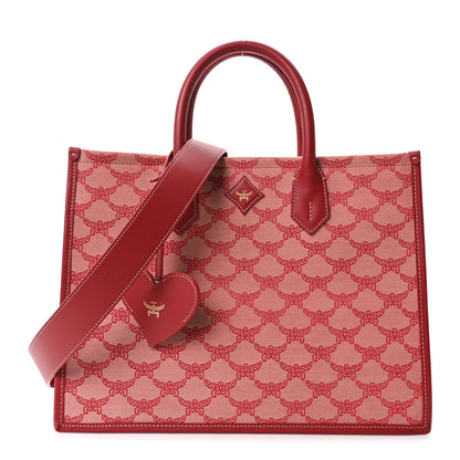 MCM Lauretos Nappa Medium Himmel Shopper Tote Red 1 of 9