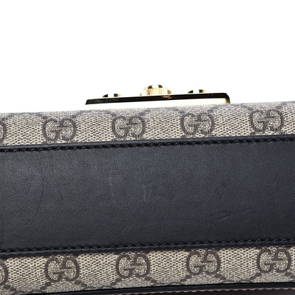 Gucci GG Supreme Monogram Calfskin Small Padlock Shoulder Bag Beige Black Cuir 11 of 12