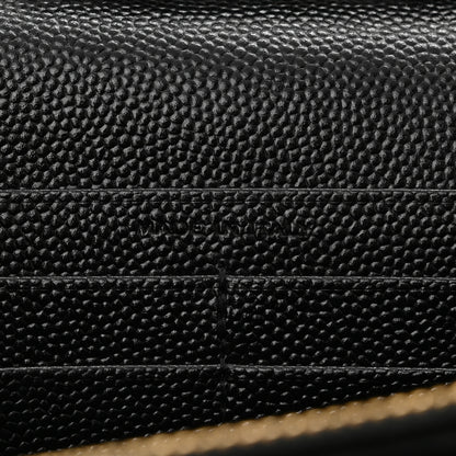 Saint Laurent Grain De Poudre Matelasse Chevron Monogram Chain Wallet Black 7 of 10