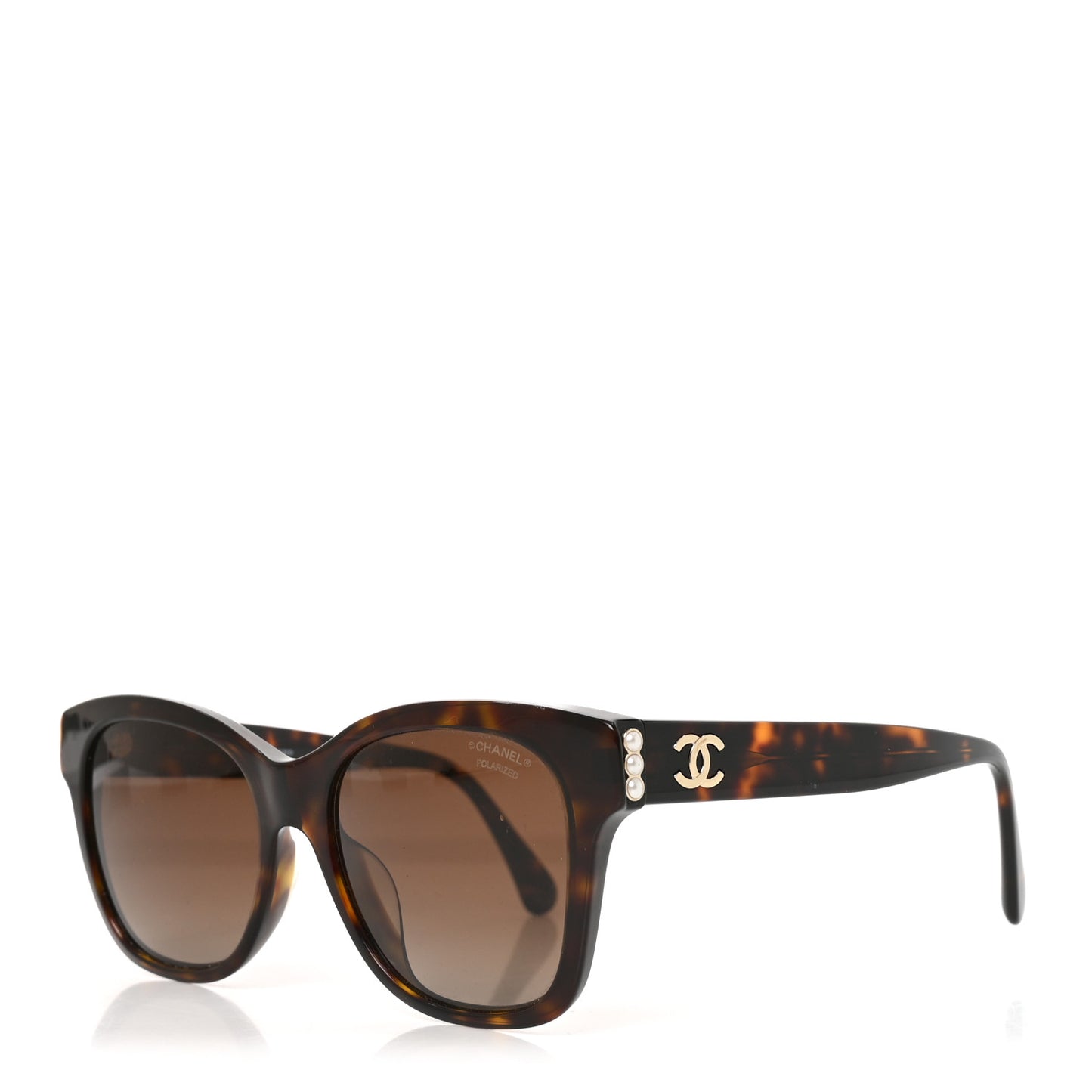 Acetate Polarized Pearl CC Square Sunglasses 5482-H-A Dark Tortoise