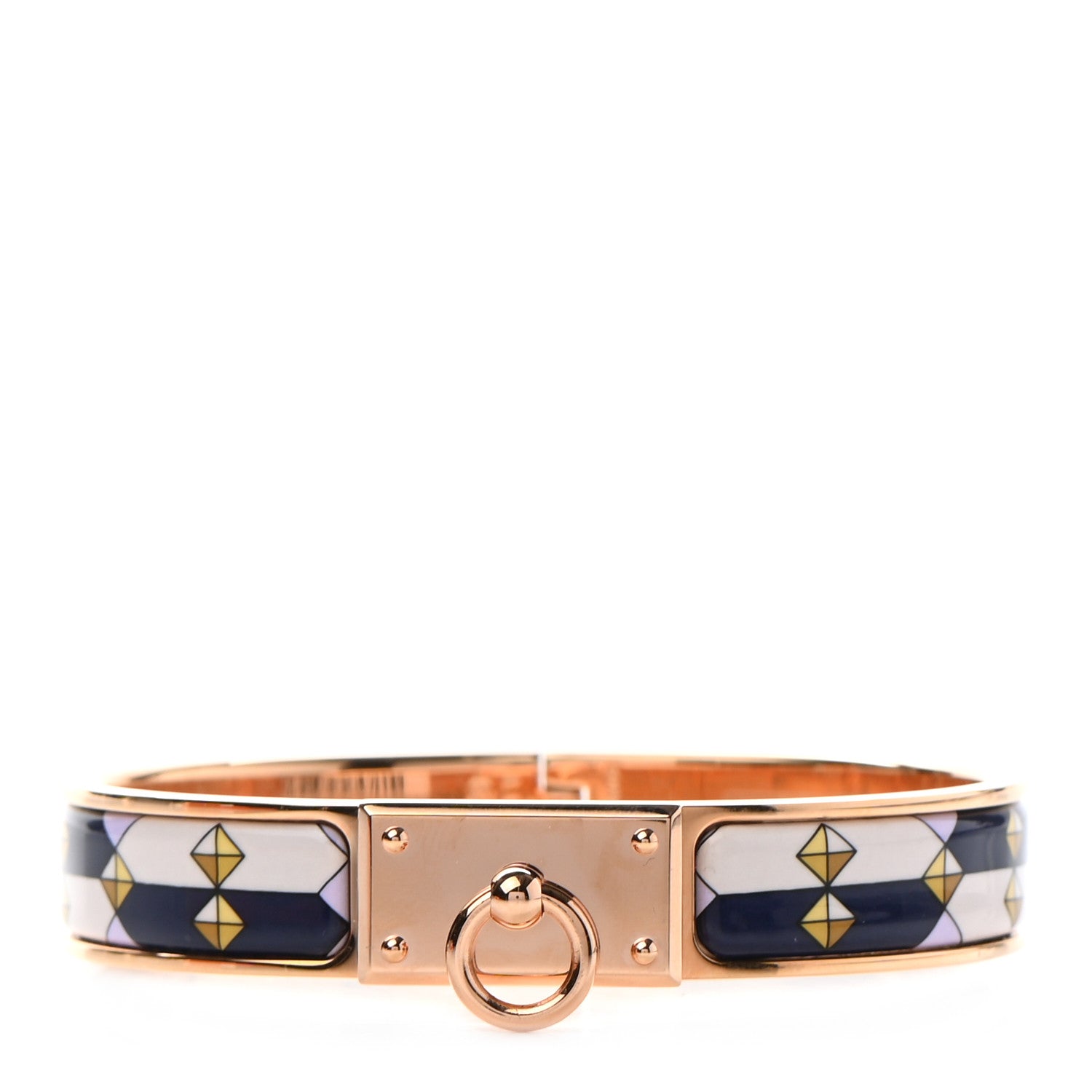 Hermes Enamel Clic Anneau Colliers de Chiens Bracelet Lilas 1 of 5