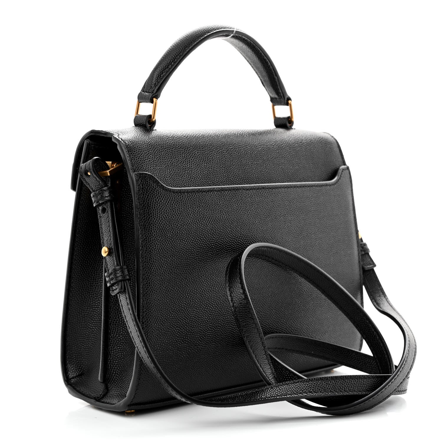 Saint Laurent Grain de Poudre Mini Classic Monogram Cassandra Top Handle Black 3 of 10