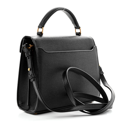 Saint Laurent Grain de Poudre Mini Classic Monogram Cassandra Top Handle Black 3 of 10