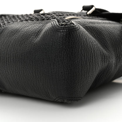 3.1 Phillip Lim PHILLIP LIM 3.1 Textured Calfskin Woven Panel Medium Pashli Satchel Black Silver 10 of 14