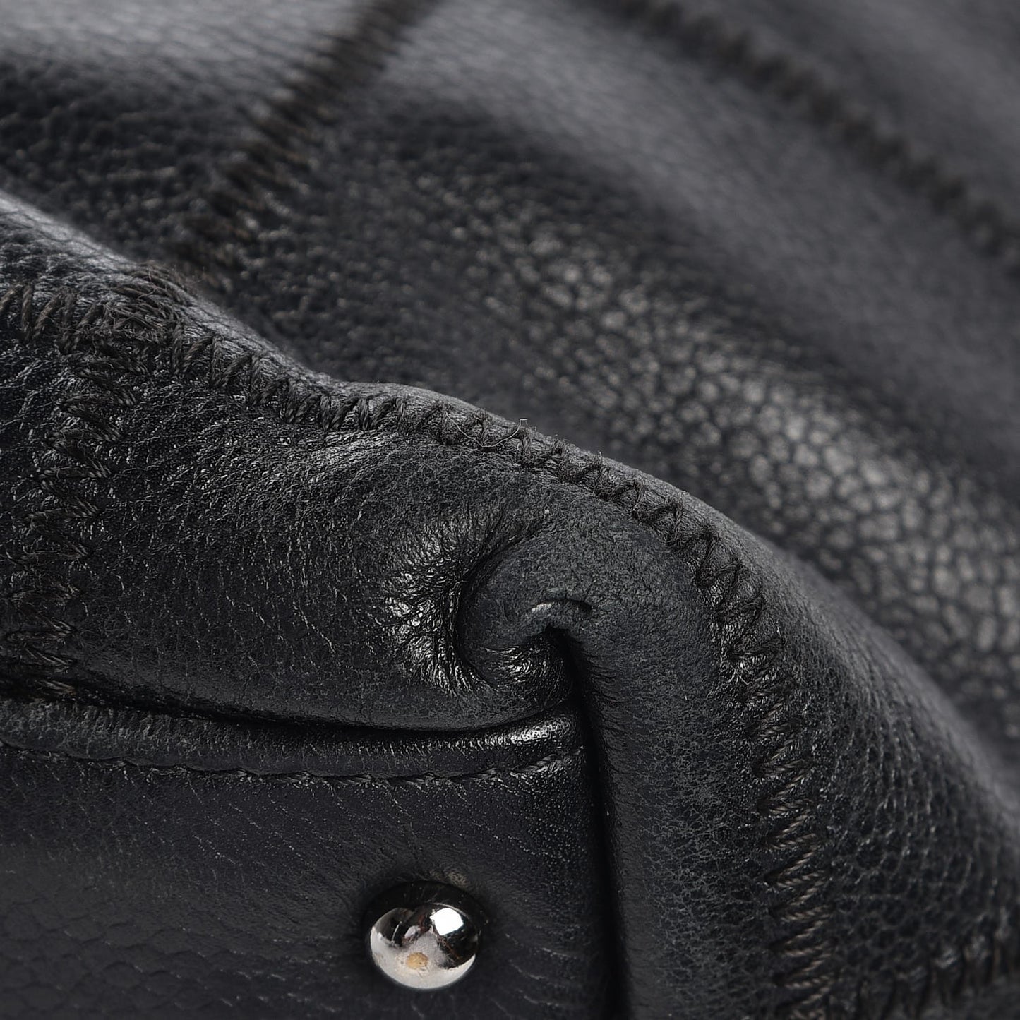 Caviar Square Stitched Tote Black