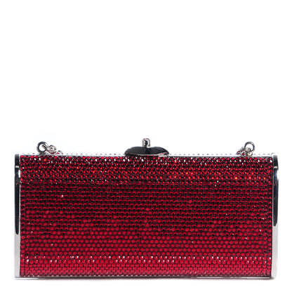 Judith Leiber Crystal Minaudiere Clutch Red 1 of 8