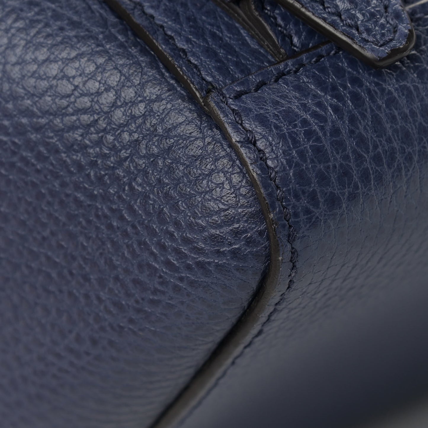 Pebbled Calfskin Chain Backpack Blue