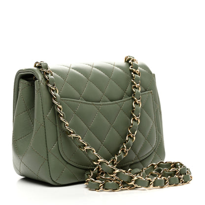 Chanel Lambskin Quilted Mini Square Flap Green 3 of 10