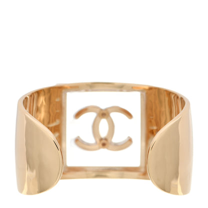 Chanel Resin CC Cuff Transparent Gold 3 of 6