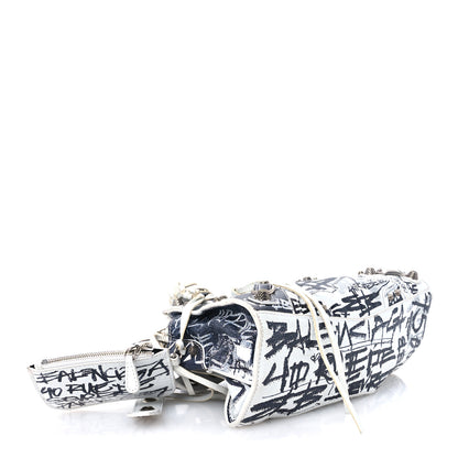 Balenciaga Agneau Arena Graffiti Neo Cagole Handbag XS White Black 5 of 14