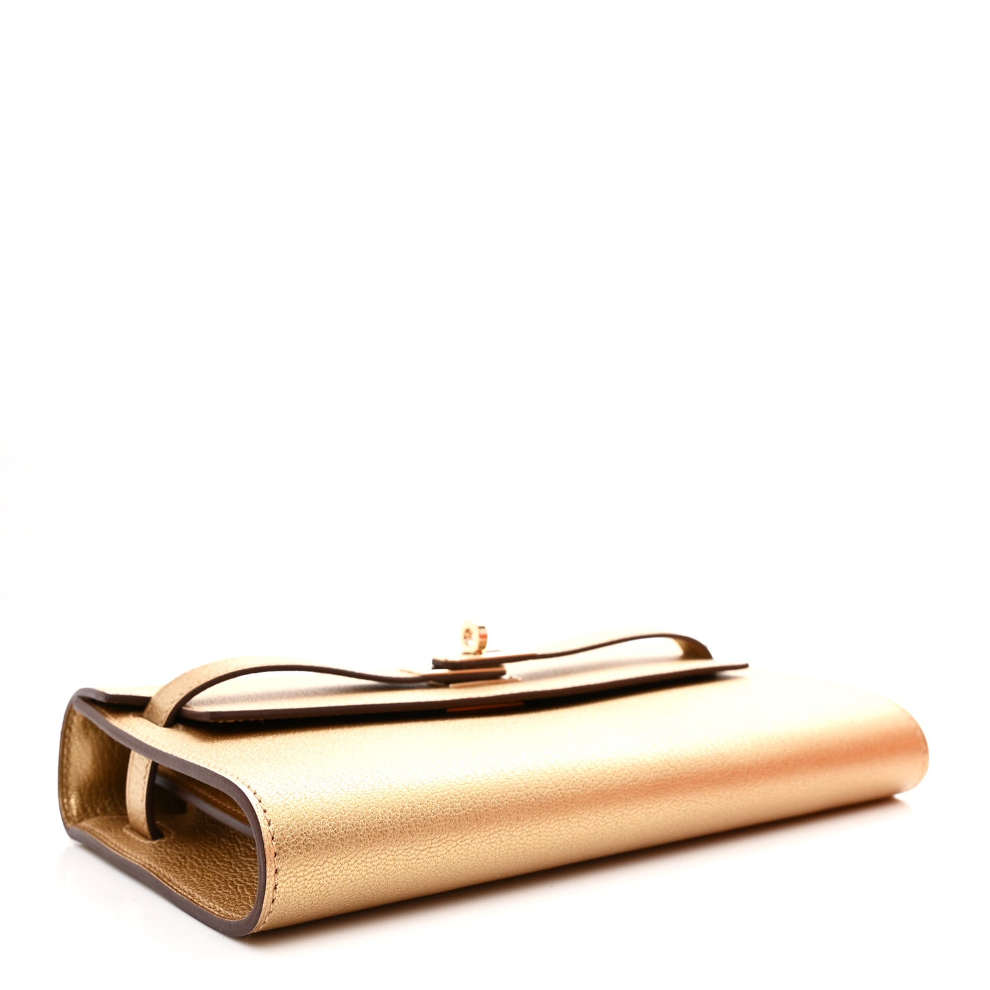 Metallic Chevre Chamkilight Kelly Wallet To Go Dore