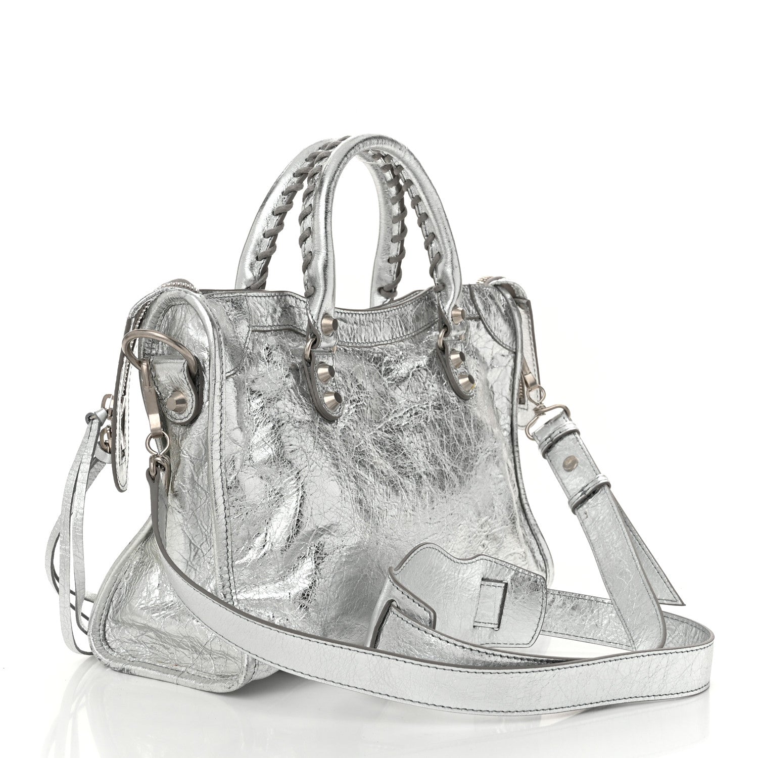 Balenciaga Agneau Classic Silver Hardware S City Aluminum 4 of 12