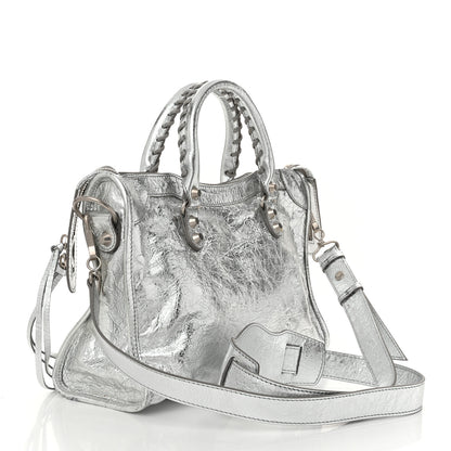 Balenciaga Agneau Classic Silver Hardware S City Aluminum 4 of 12