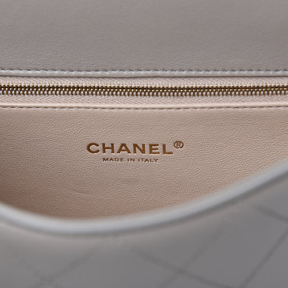 Chanel Lambskin Quilted Medium Coco Lux Flap Grey 7 of 14