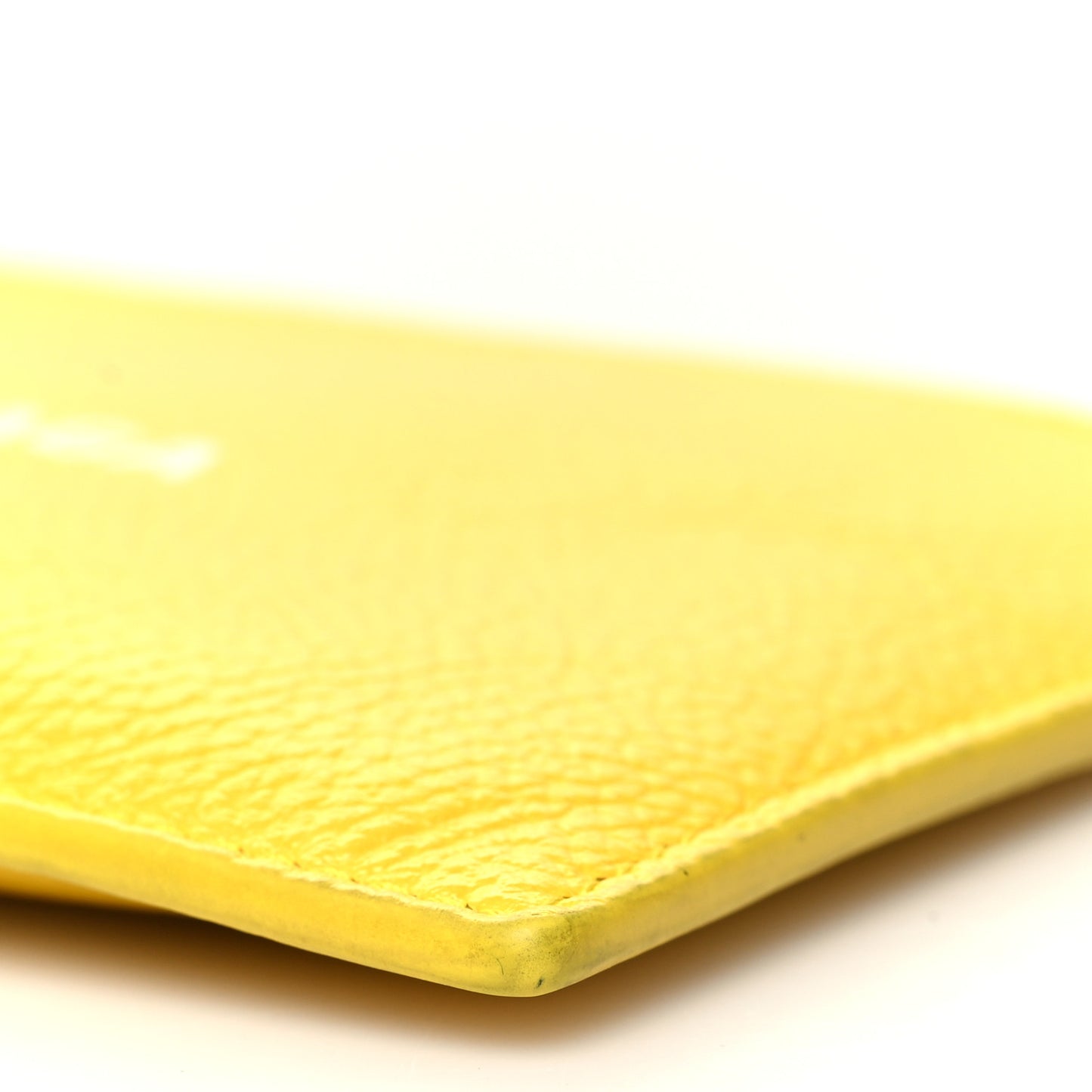 Grained Calfskin Logo Large Cash Long Coin Card Holder Yellow White