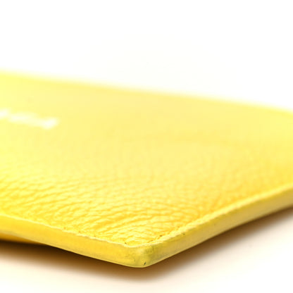Balenciaga Grained Calfskin Logo Large Cash Long Coin Card Holder Yellow White 8 of 10