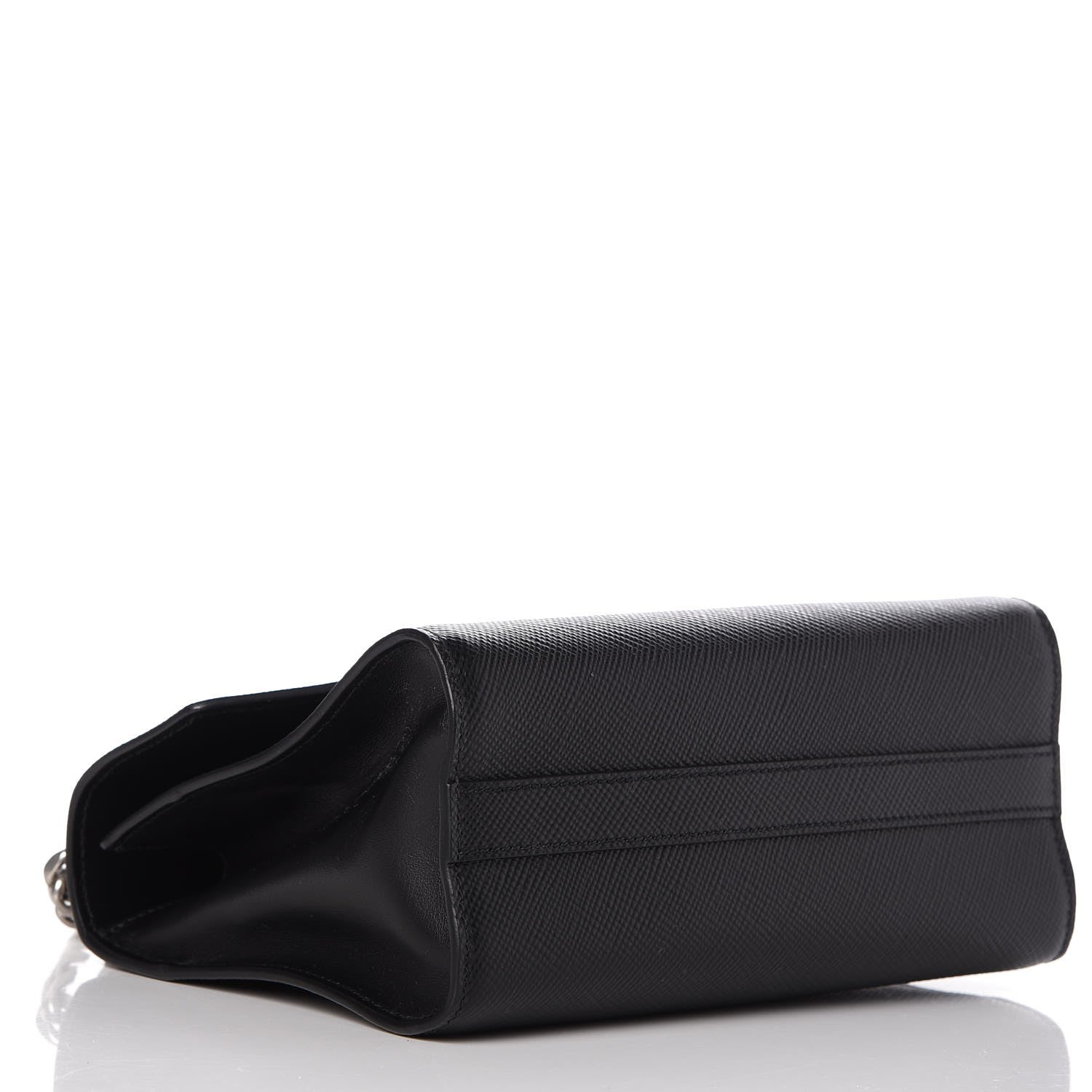 Prada Saffiano Cuir Calfskin Monochrome Envelope Flap Chain Shoulder Bag Black 4 of 7