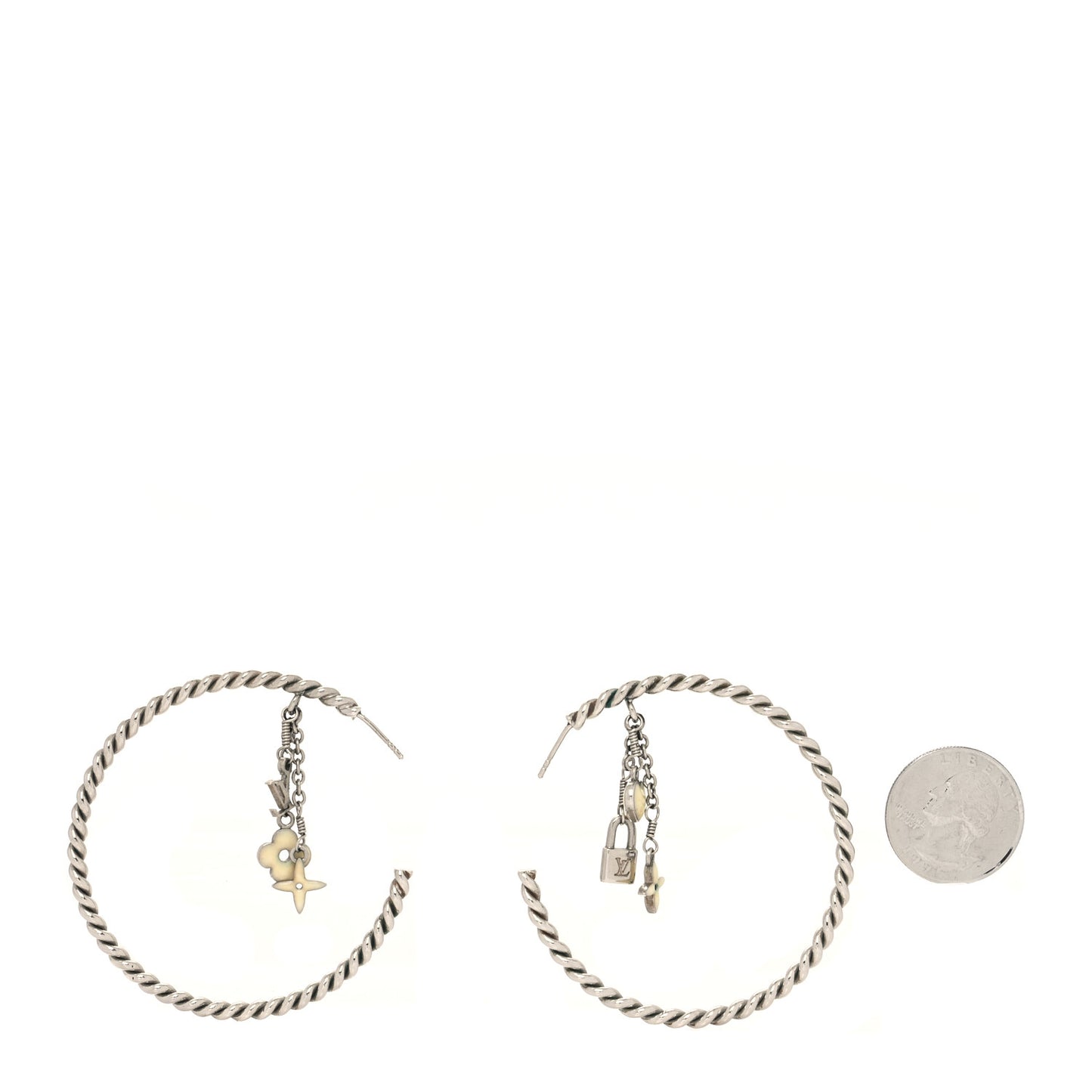 Sweet Monogram Creole Hoop Earrings Silver
