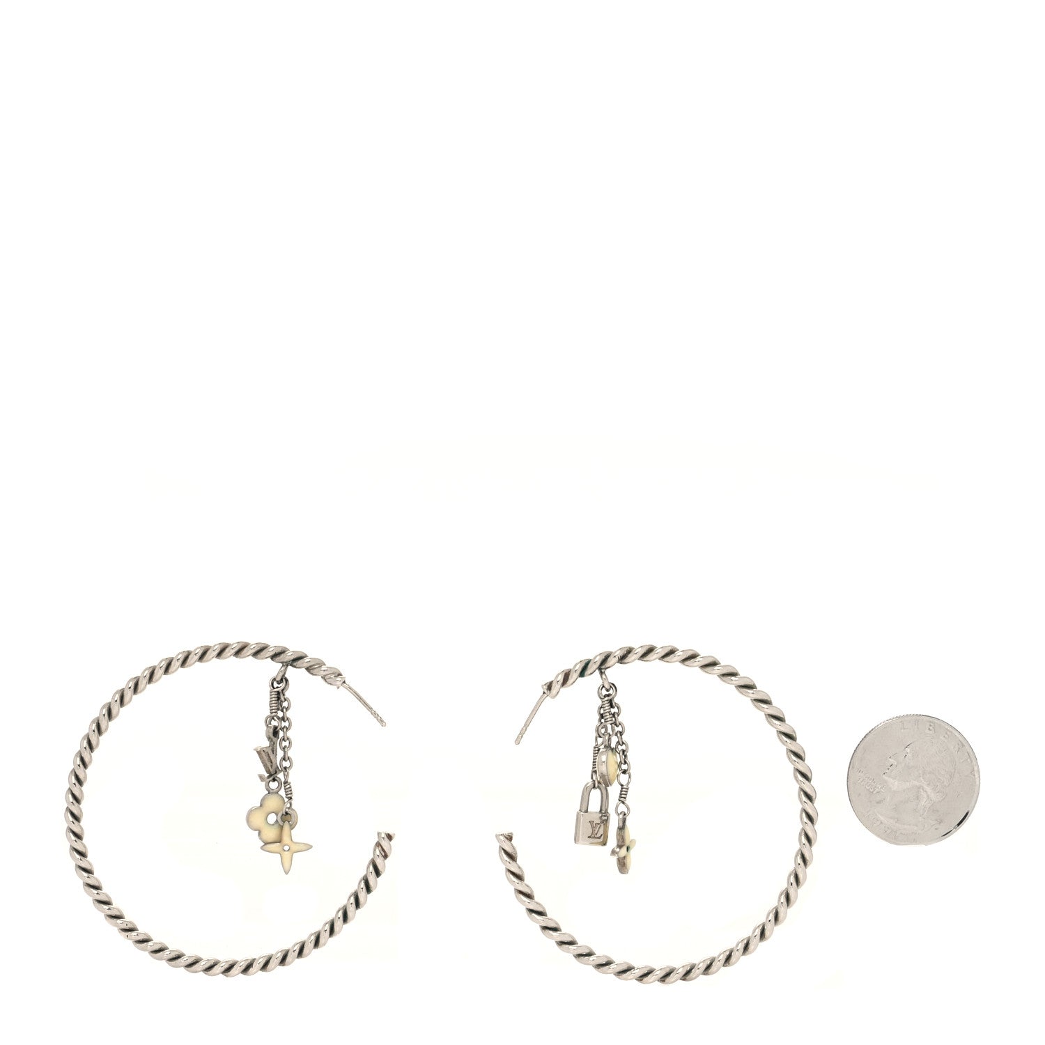 Louis Vuitton Sweet Monogram Creole Hoop Earrings Silver 2 of 4