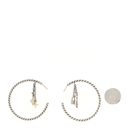 Louis Vuitton Sweet Monogram Creole Hoop Earrings Silver 2 of 4