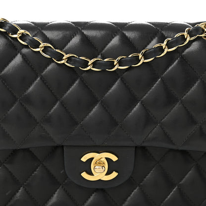 Chanel Lambskin Quilted Medium Double Flap Black 8 of 16