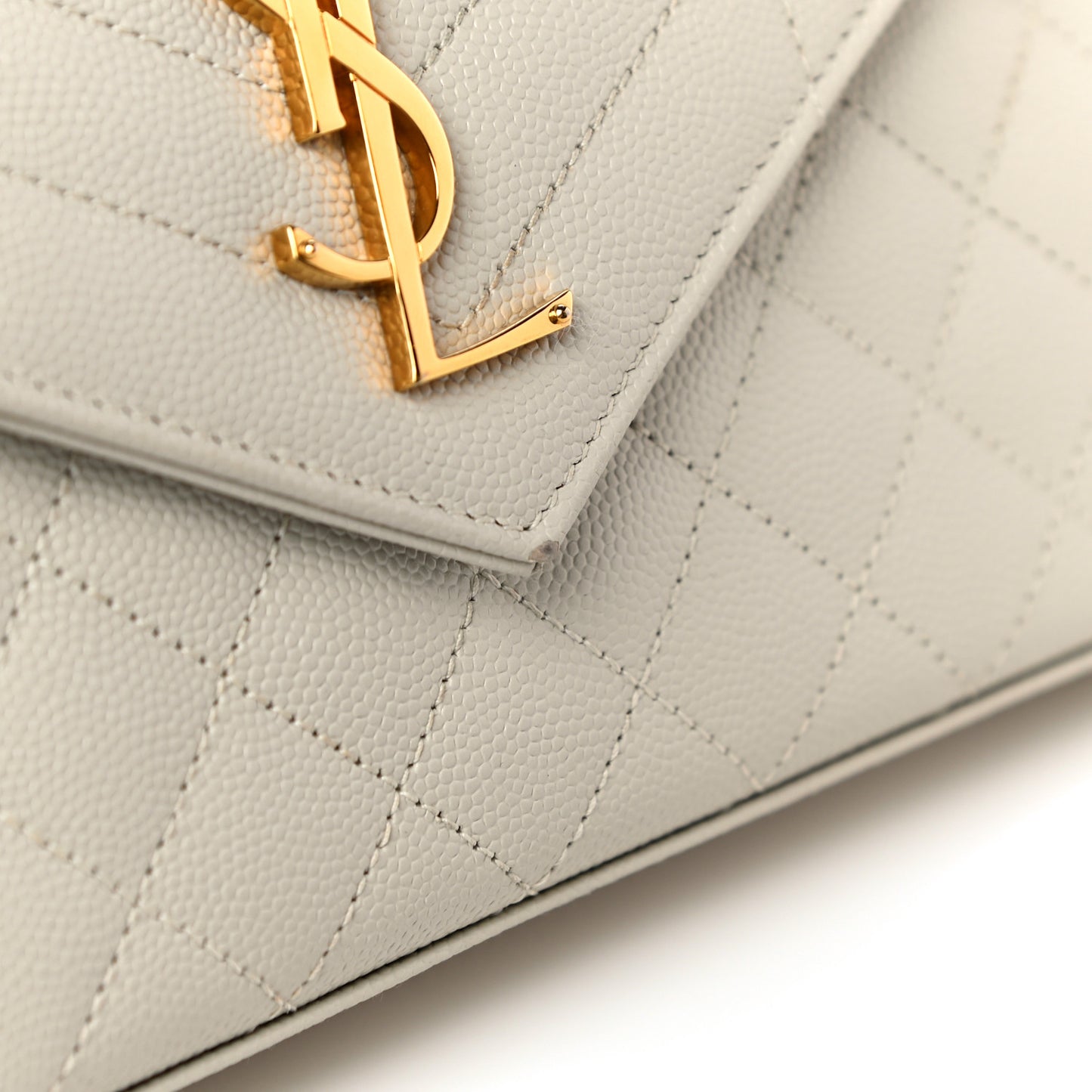 Grain De Poudre Mixed Matelasse Triquilt Monogram Chain Wallet Crema Soft