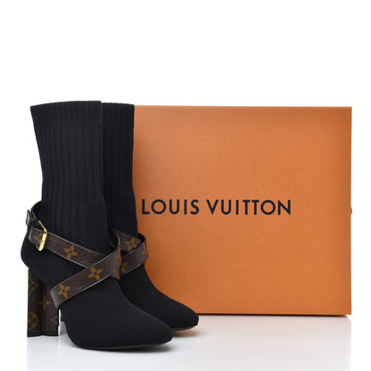 Louis Vuitton Monogram Stretch Fabric Silhouette Ankle Boots 35 Black 13 of 13
