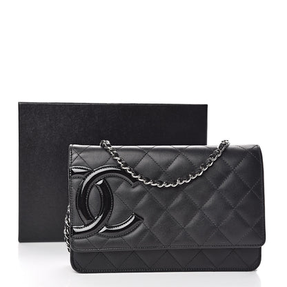 Chanel Calfskin Quilted Cambon Wallet On Chain WOC Black 11 of 11