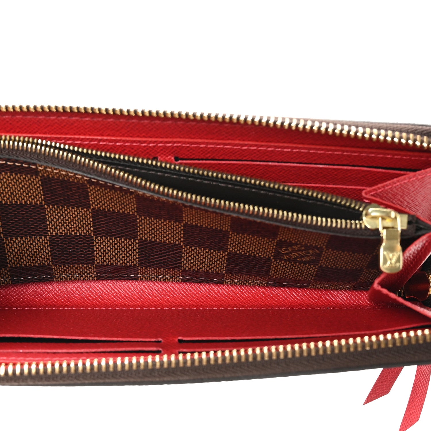 Louis Vuitton Damier Ebene Clemence Wallet Cherry 5 of 8
