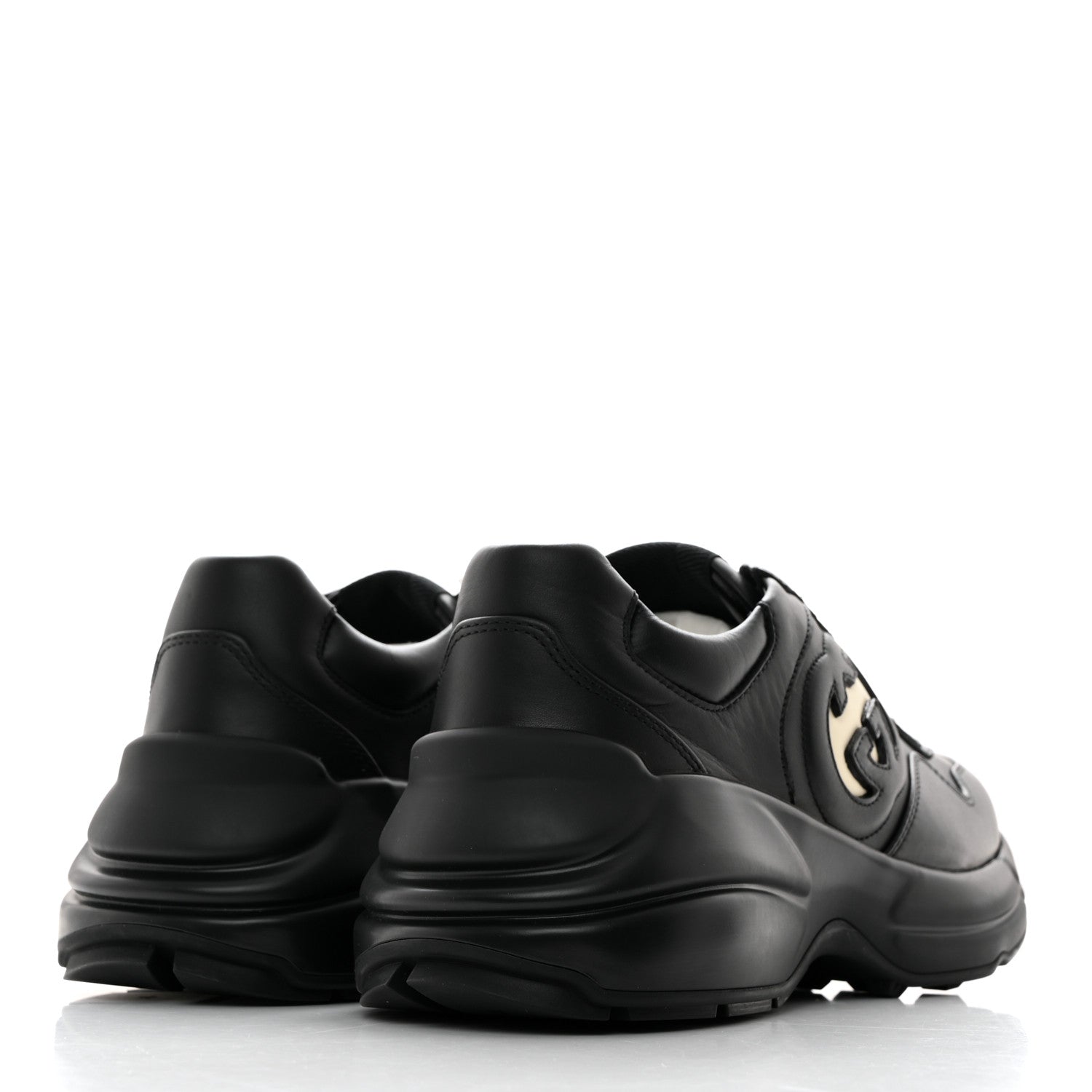 Gucci Dali Soft Calfskin Cut Out Interlocking G Womens Rhyton Sneakers 36.5 Black Ivoire 4 of 9
