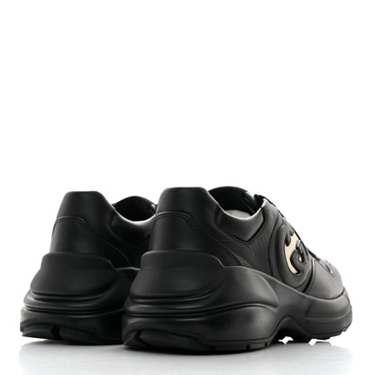 Gucci Dali Soft Calfskin Cut Out Interlocking G Womens Rhyton Sneakers 36.5 Black Ivoire 4 of 9
