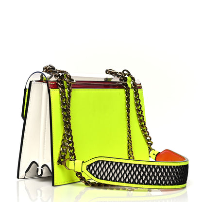 Christian Louboutin PVC Calfskin Small Elisa Shoulder Bag Neon Green Black 2 of 11