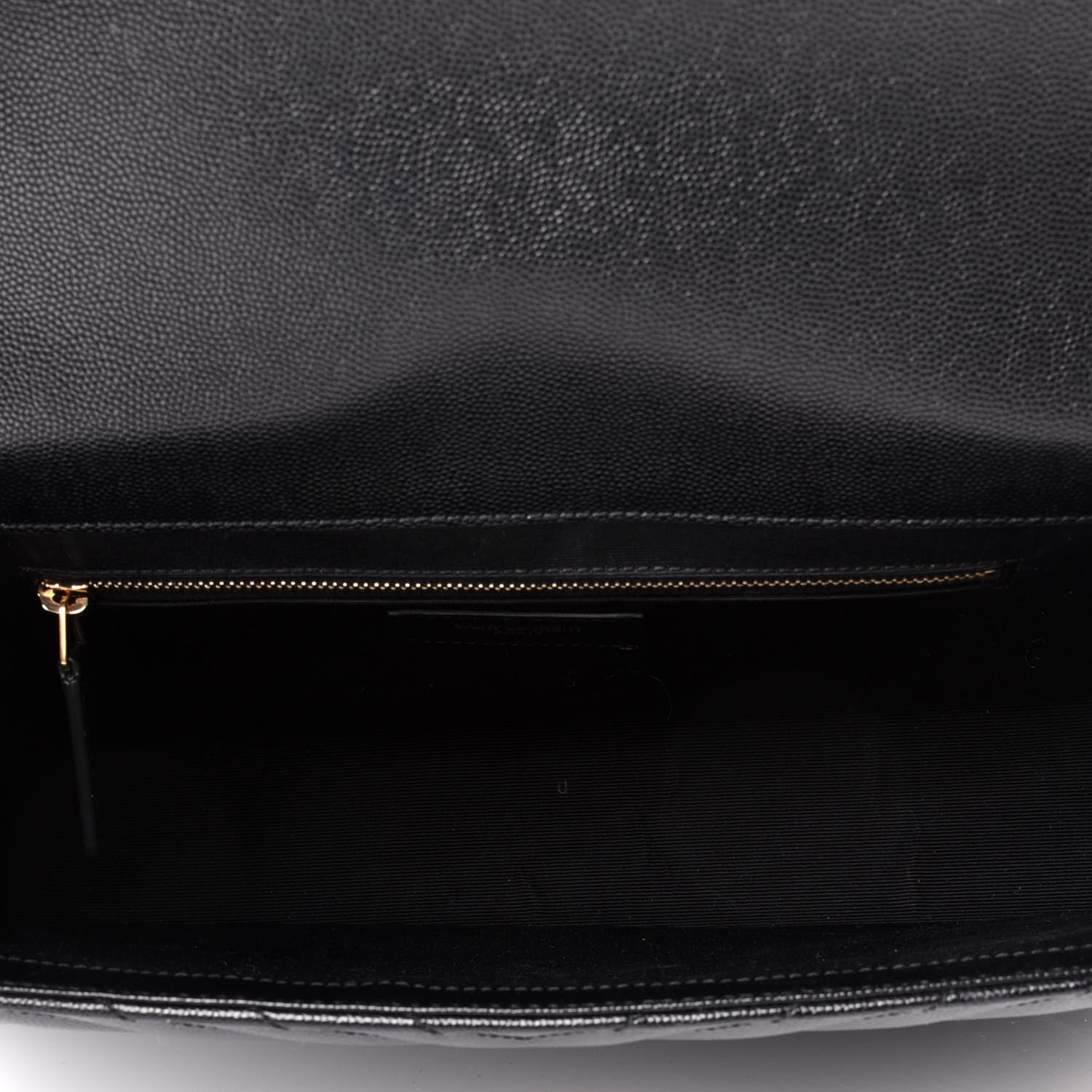 Saint Laurent Grain De Poudre Matelasse Chevron Large Monogram Satchel Black 5 of 8