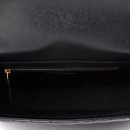 Saint Laurent Grain De Poudre Matelasse Chevron Large Monogram Satchel Black 5 of 8