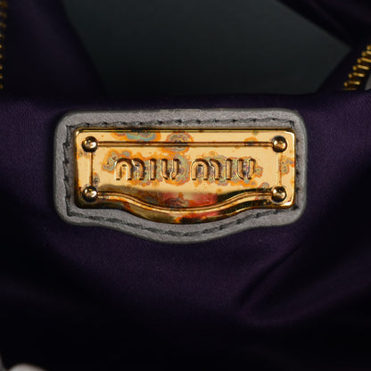Miu Miu Vitello Lux Gathered Shopper Tote Astro 9 of 11