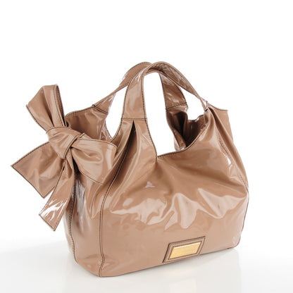 Valentino Garavani Patent Lacca Large Nuage Bow Hobo Nude 3 of 7