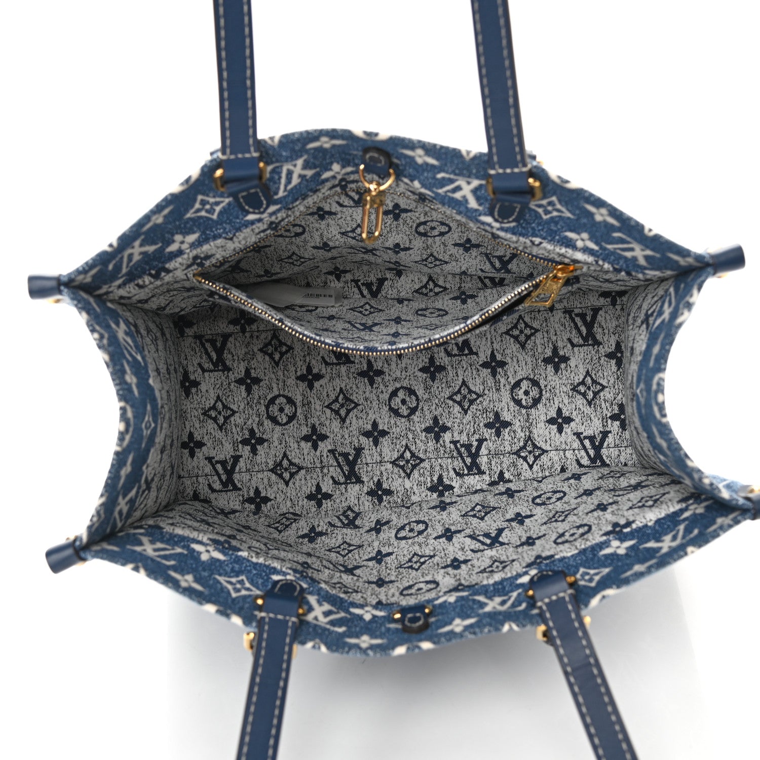 Louis Vuitton Monogram Jacquard Denim Onthego MM Bleu 5 of 8