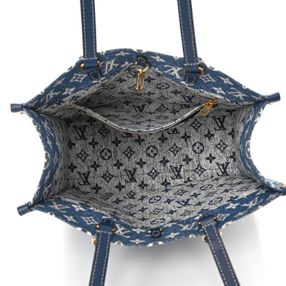 Louis Vuitton Monogram Jacquard Denim Onthego MM Bleu 5 of 8