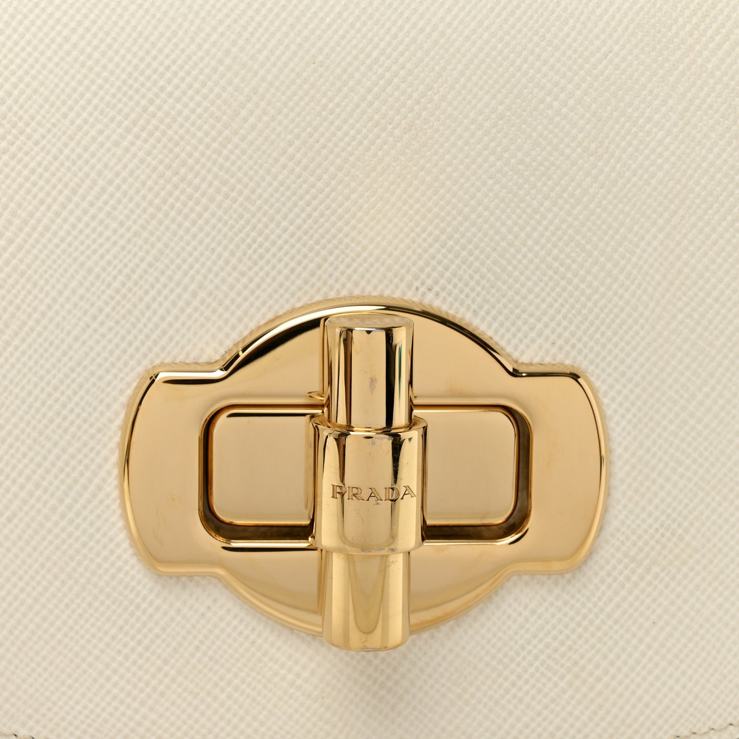 Saffiano Cuir Pattina Shoulder Bag White