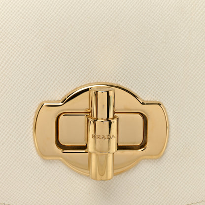 Prada Saffiano Cuir Pattina Shoulder Bag White 7 of 9