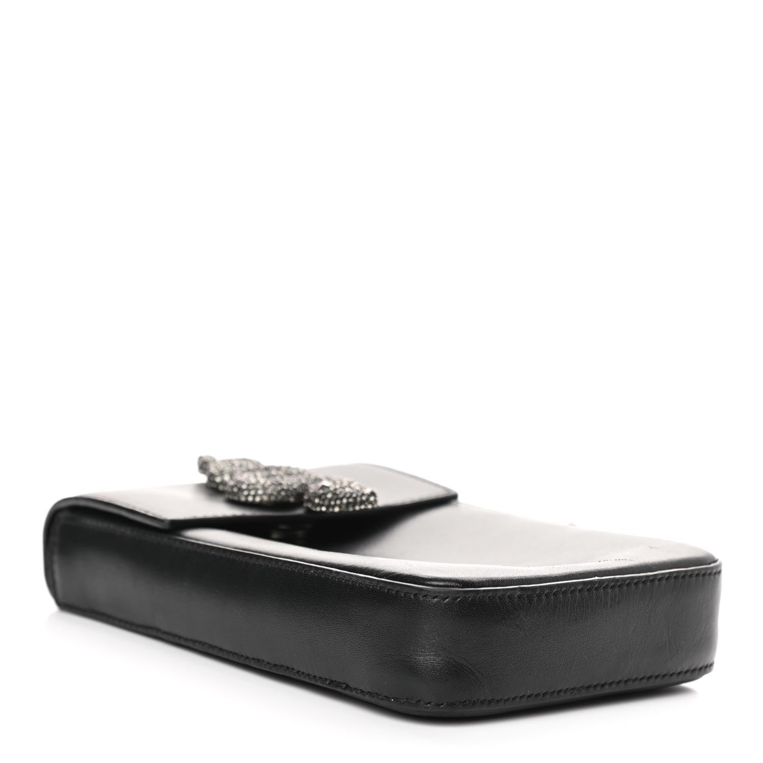 Valentino Garavani Calfskin Crystal Encrusted Snake Maison Mini Crossbody Black 4 of 10