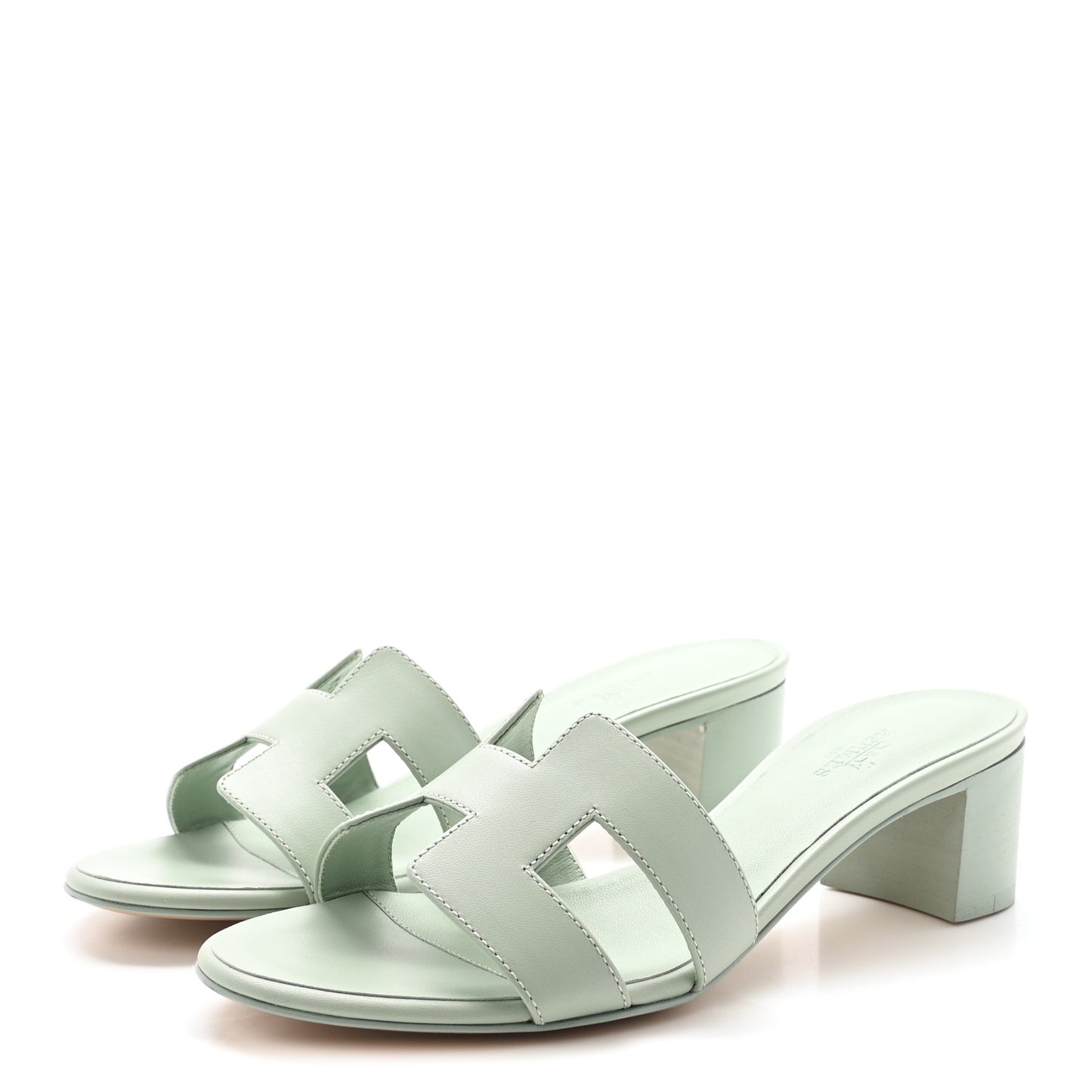 Calfskin Oasis Sandals 37 Vert D'eau